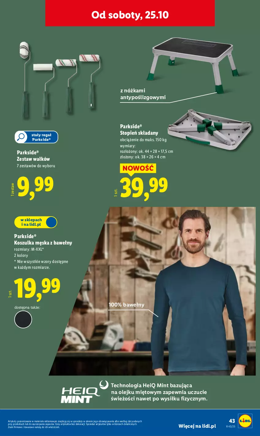 Gazetka promocyjna Lidl - GAZETKA - ważna 20.10 do 25.10.2025 - strona 47 - produkty: Kosz, Koszulka, Olej, Parkside, Regał, Top