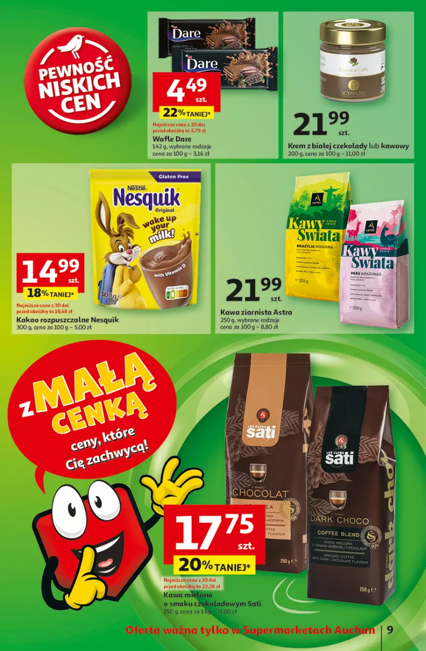 Gazetka promocyjna Auchan - Gazetka Pewność Niskich Cen Hipermarket - ważna 13.03 do 19.03.2025 - strona 11 - produkty: Gin, Kakao, Kawa, Kawa mielona, Kawa ziarnista, Nesquik, Sati, Wafle