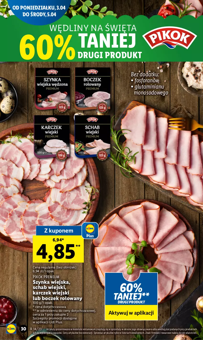 Gazetka promocyjna Lidl - GAZETKA - ważna 03.04 do 05.04.2023 - strona 34 - produkty: Boczek, PIKOK, Szynka