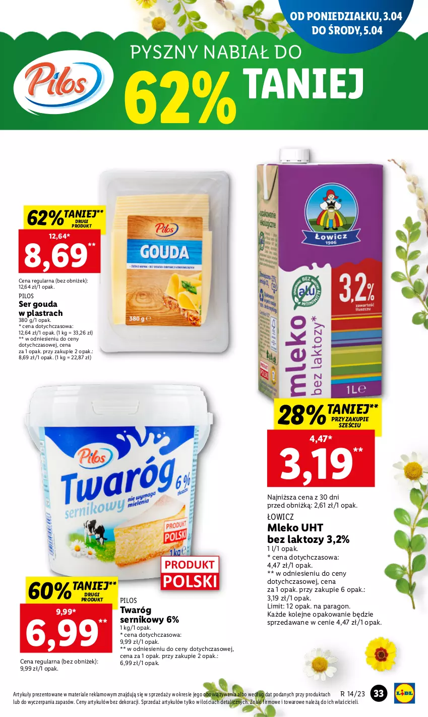 Gazetka promocyjna Lidl - GAZETKA - ważna 03.04 do 05.04.2023 - strona 37 - produkty: Gouda, Mleko, Olej, Pilos, Ser, Twaróg