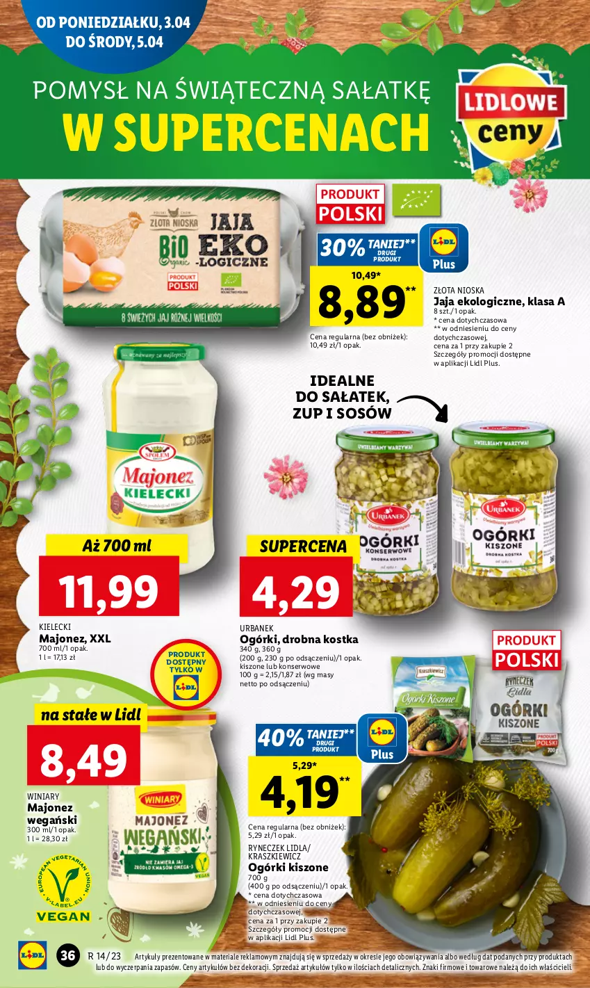 Gazetka promocyjna Lidl - GAZETKA - ważna 03.04 do 05.04.2023 - strona 40 - produkty: Jaja, Majonez, Sałat, Ser, Sos, Winiary