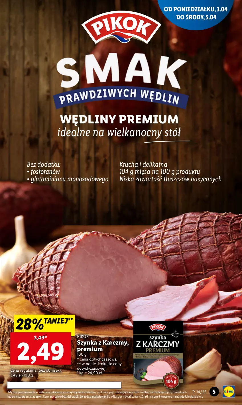 Gazetka promocyjna Lidl - GAZETKA - ważna 03.04 do 05.04.2023 - strona 5 - produkty: PIKOK, Stół, Szynka