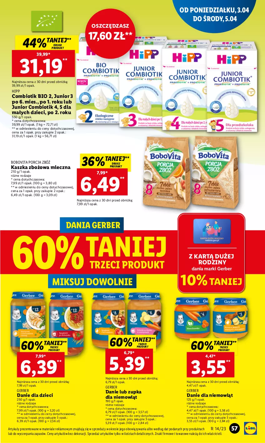 Gazetka promocyjna Lidl - GAZETKA - ważna 03.04 do 05.04.2023 - strona 63 - produkty: BoboVita, Chleb, Danie dla dzieci, Dzieci, Gerber, HiPP, Por