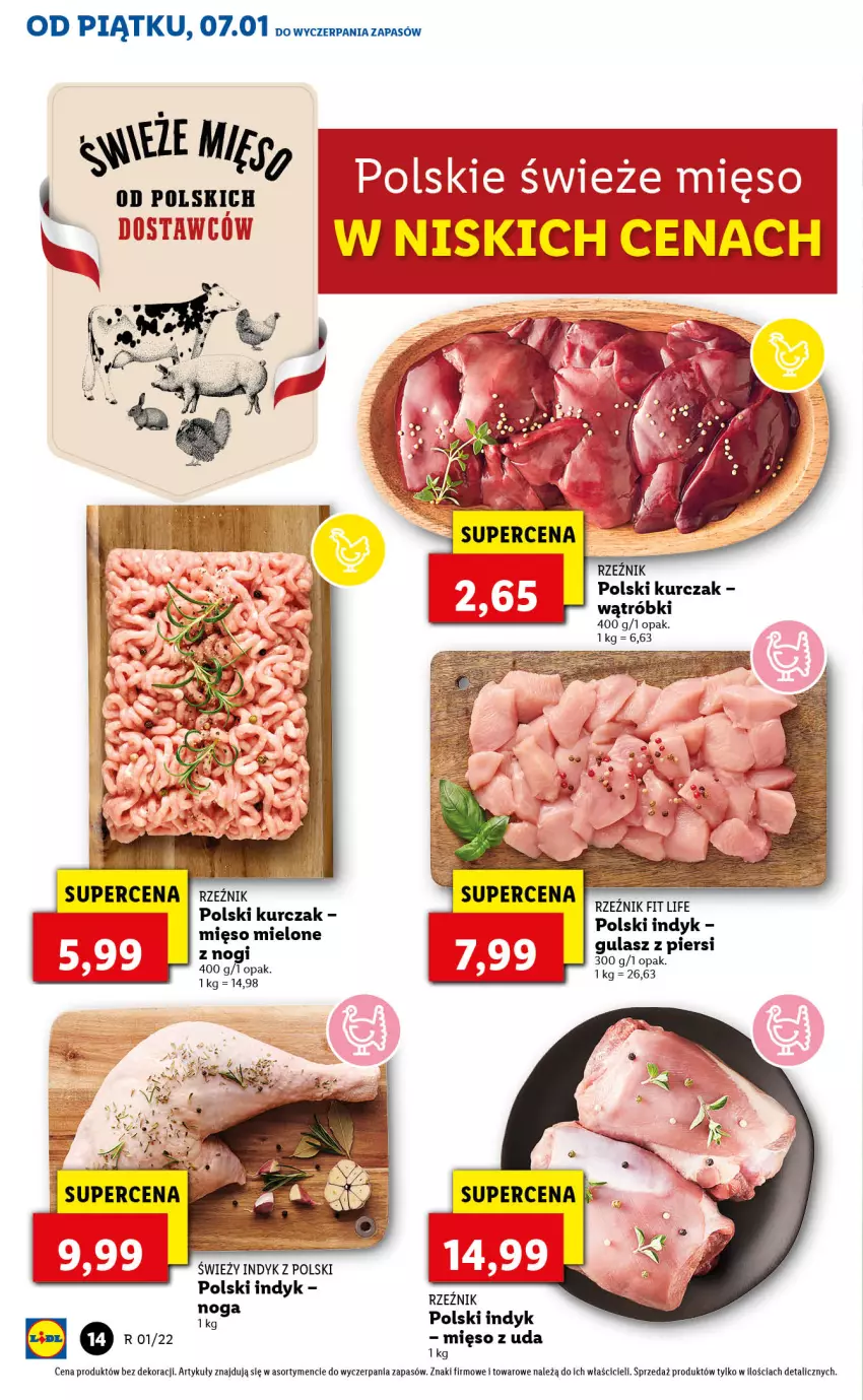 Gazetka promocyjna Lidl - GAZETKA - ważna 07.01 do 09.01.2022 - strona 14 - produkty: Kurczak, Mięso, Mięso mielone