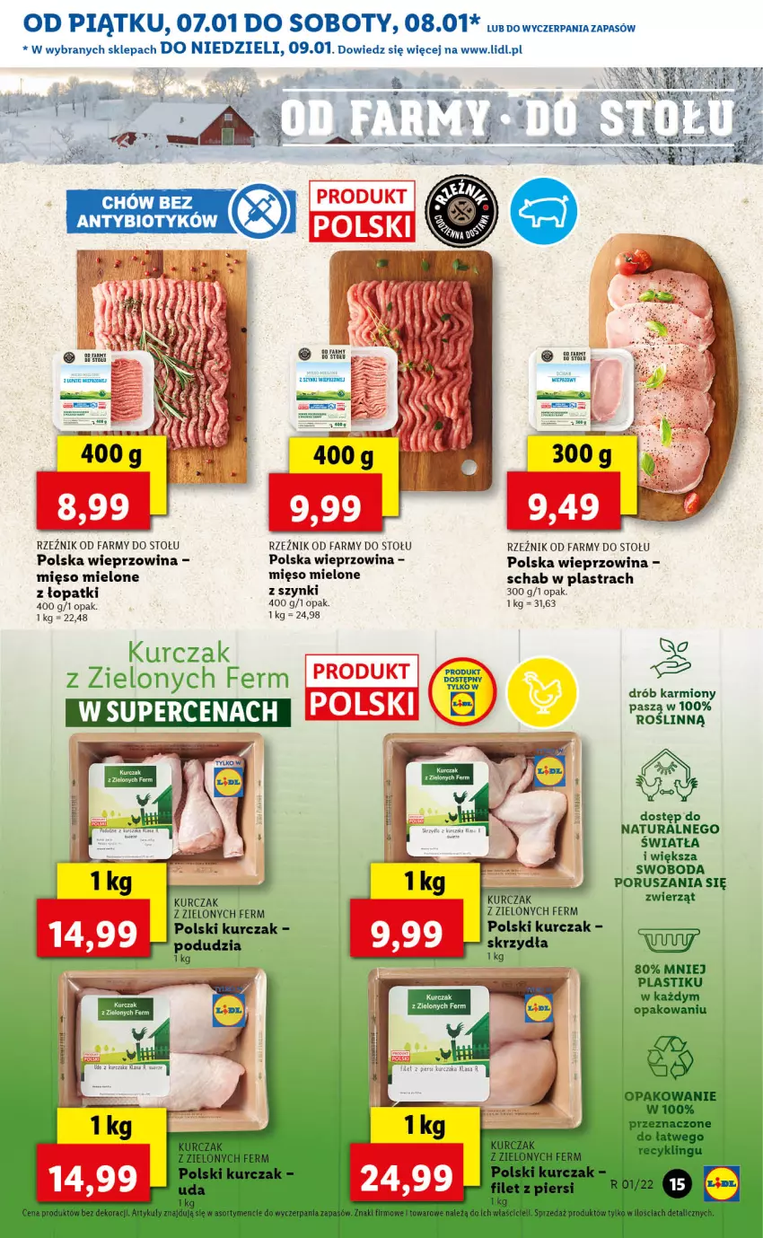 Gazetka promocyjna Lidl - GAZETKA - ważna 07.01 do 09.01.2022 - strona 15 - produkty: Drób, Fa, Karmi, Kurczak, Mięso, Mięso mielone, Por, Wieprzowina