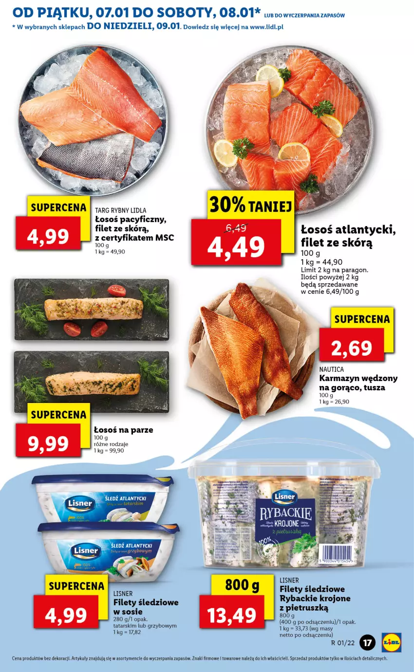 Gazetka promocyjna Lidl - GAZETKA - ważna 07.01 do 09.01.2022 - strona 17 - produkty: Karmazyn wędzony, Lisner, Ryba, Sos, Tusz