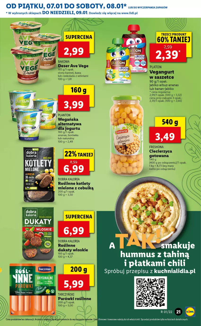 Gazetka promocyjna Lidl - GAZETKA - ważna 07.01 do 09.01.2022 - strona 21 - produkty: Hummus, Kuchnia, LG, Mus