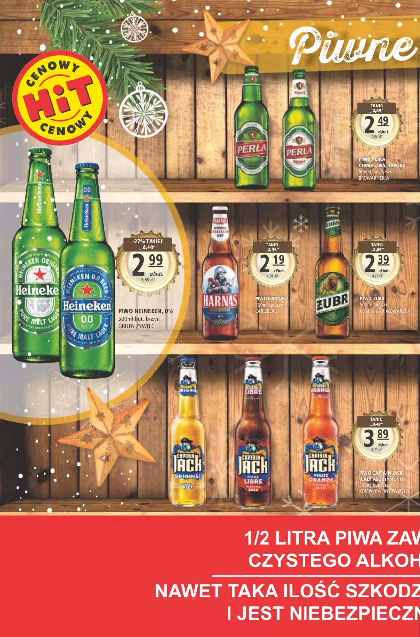 Gazetka promocyjna Arhelan - Gazetka - ważna 17.12 do 26.12.2021 - strona 22 - produkty: Captain Jack, Carlsberg, Harnaś, Heineken, Perła, Piwo, Por