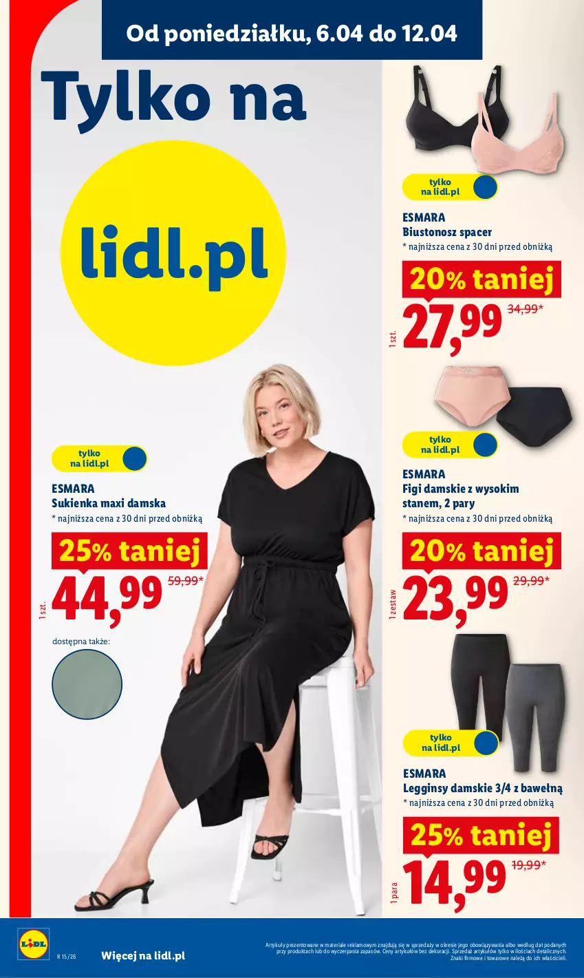 Gazetka promocyjna Lidl - Katalog ważny od 7.04 - ważna 07.04 do 11.04.2026 - strona 34 - produkty: Acer, Biustonosz, Figi, Gin, Legginsy, Sok, Sukienka