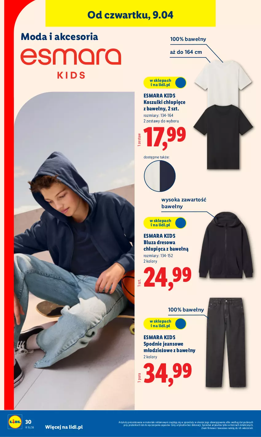 Gazetka promocyjna Lidl - Katalog ważny od 7.04 - ważna 07.04 do 11.04.2026 - strona 38 - produkty: Bluza, Bluza dresowa, Dres, Kosz, Moda, Sok, Spodnie, Spodnie jeans