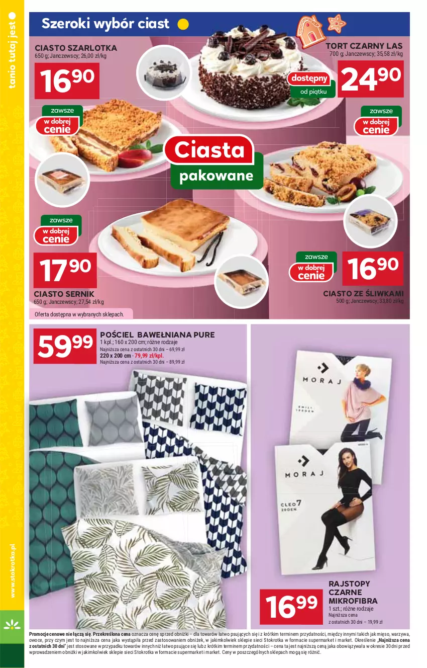 Gazetka promocyjna Stokrotka - Market - ważna 14.11 do 20.11.2024 - strona 18 - produkty: Ciasto sernik, HP, Pościel, Pur, Rajstopy, Ser, Szarlotka, Top