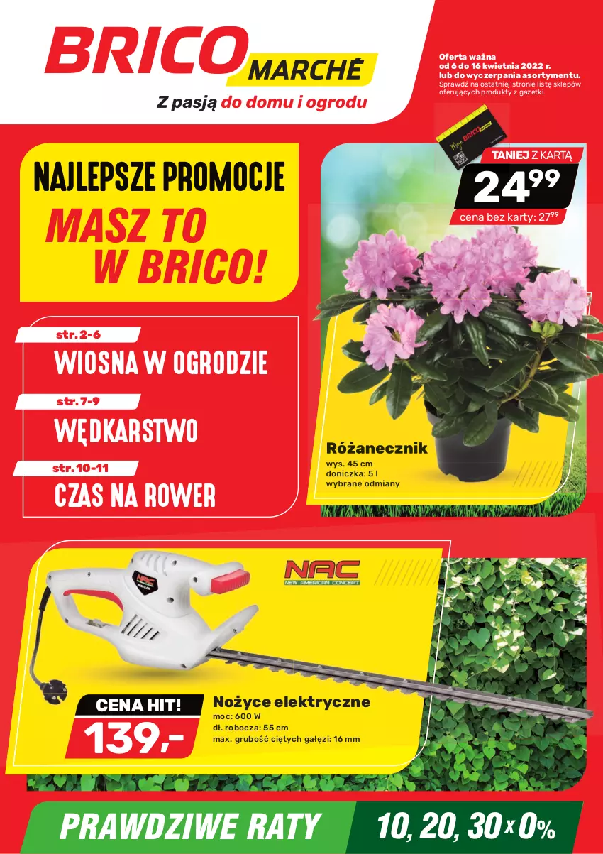 Gazetka promocyjna Bricomarche - Gazetka - ważna 06.04 do 16.04.2022 - strona 1 - produkty: Noż, Nożyce, Rower, Róża