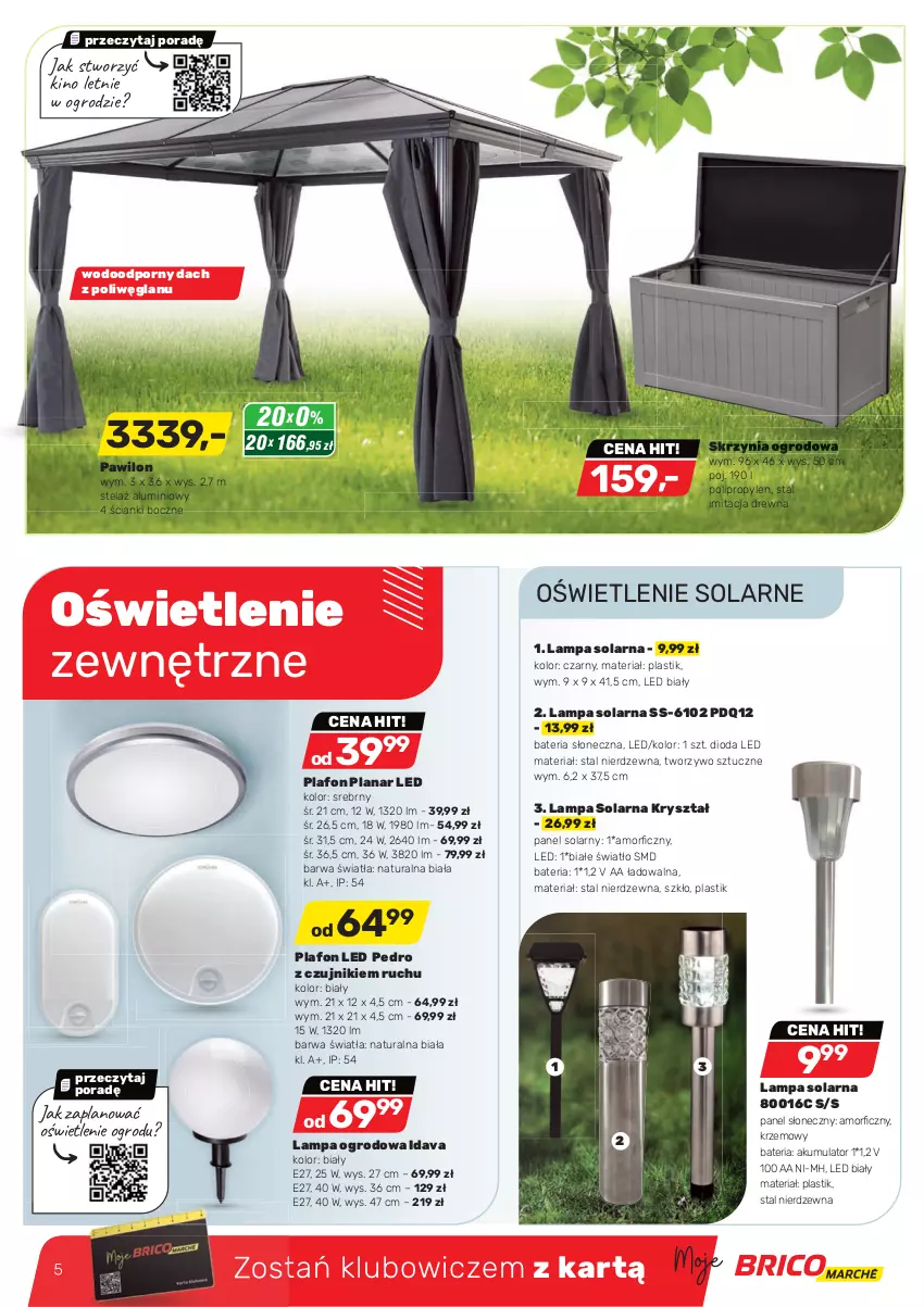 Gazetka promocyjna Bricomarche - Gazetka - ważna 06.04 do 16.04.2022 - strona 5 - produkty: Akumulator, Bateria, Lampa, LANA, Plafon, Plafon LED, Por