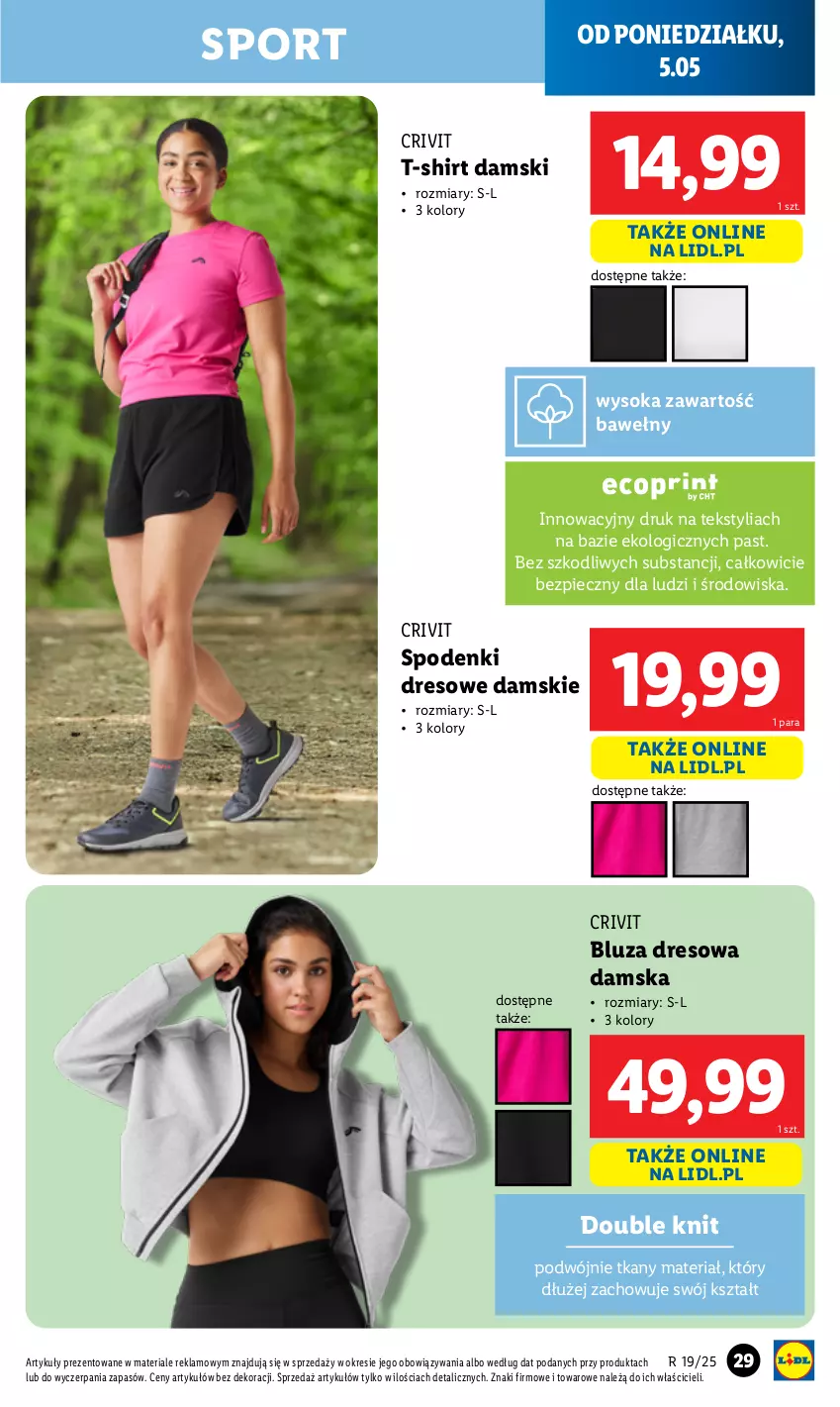 Gazetka promocyjna Lidl - GAZETKA - ważna 05.05 do 10.05.2025 - strona 31 - produkty: Bluza, Bluza dresowa, Dres, Piec, Por, Sok, Sport, T-shirt