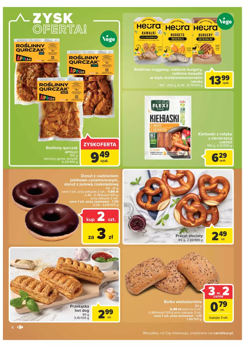 Gazetka promocyjna Carrefour - Gazetka Carrefour - ważna 28.06 do 02.07.2022 - strona 4 - produkty: Bułka, Bułka wieloziarnista, Burger, Donut, Gyros, Kawa, Kosz