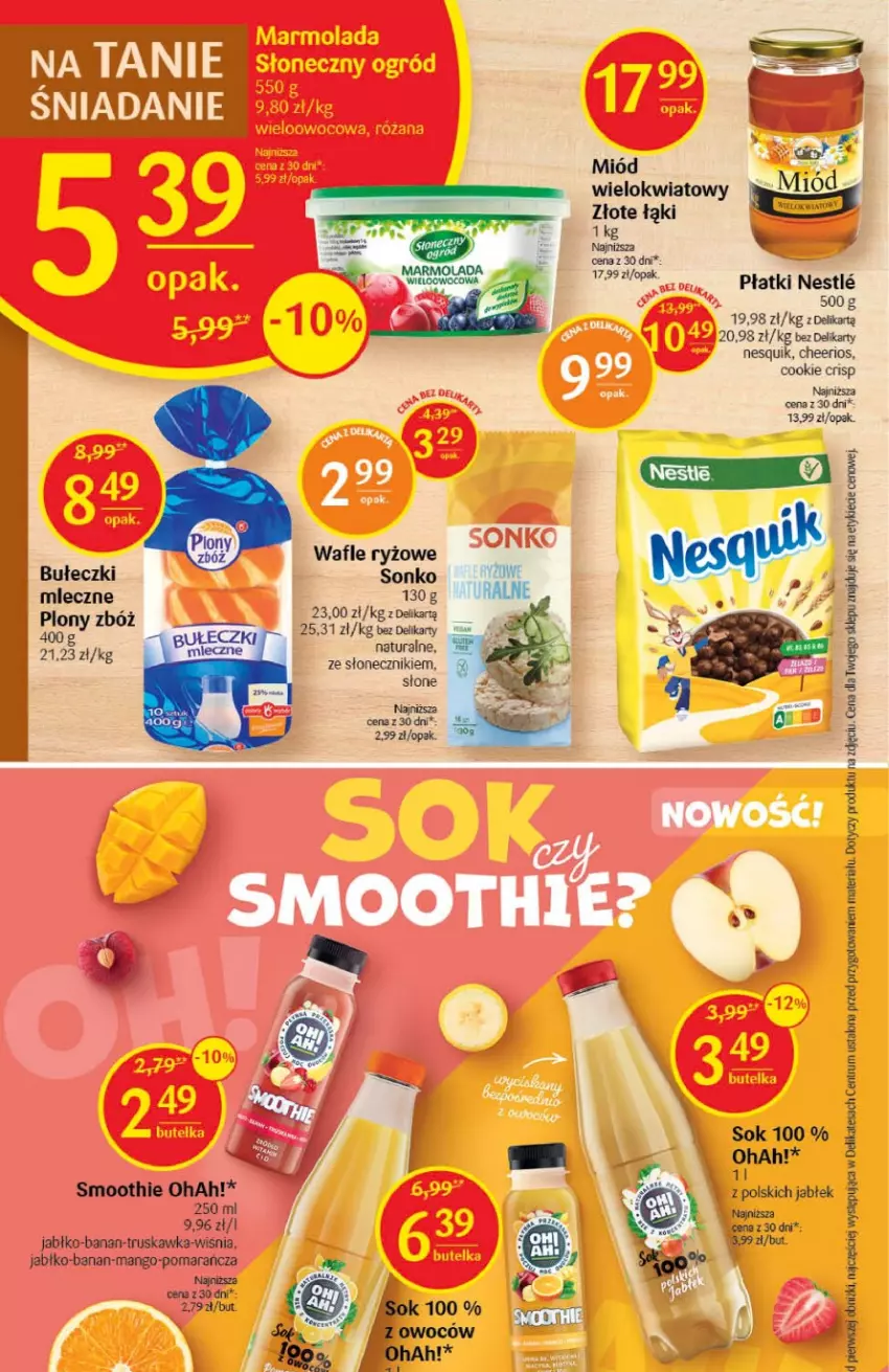 Gazetka promocyjna Delikatesy Centrum - Gazetka DC04 - ważna 26.01 do 01.02.2023 - strona 20 - produkty: Bułeczki, Cheerios, Mango, Miód, Nesquik, Rum, Ryż, Smoothie, Sok, Sonko, Wafle