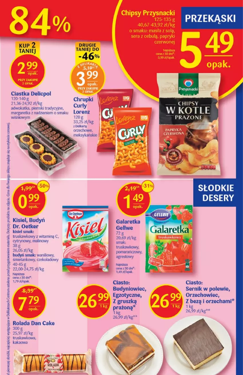 Gazetka promocyjna Delikatesy Centrum - Gazetka DC04 - ważna 26.01 do 01.02.2023 - strona 25 - produkty: Budyń, Chipsy, Chrupki, Ciastka, Dan Cake, Dr. Oetker, Gala, Galaretka, Gres, Kakao, Kisiel, Lorenz, Piernik, Przysnacki, Rolada, Rum, Ser