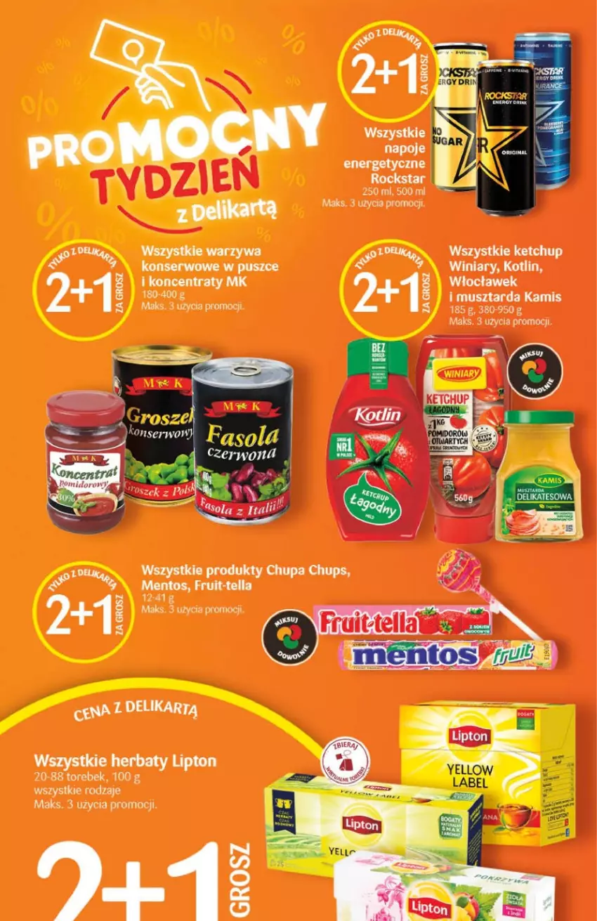 Gazetka promocyjna Delikatesy Centrum - Gazetka DC04 - ważna 26.01 do 01.02.2023 - strona 8 - produkty: Chupa Chups, Kamis, Ketchup, Kotlin, Lipton, Mentos, Mus, Musztarda, Napoje, Ocet, Ser, Warzywa, Winiary