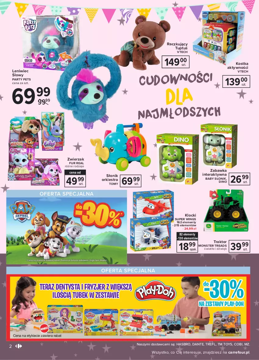 Gazetka promocyjna Carrefour - Gazetka Dzień Dziecka - ważna 17.05 do 01.06.2021 - strona 2 - produkty: Dentysta, Hasbro, Klocki, Play-Doh, Super wings, Tera, Traktor, Zabawka