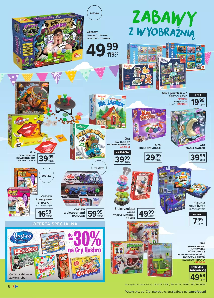 Gazetka promocyjna Carrefour - Gazetka Dzień Dziecka - ważna 17.05 do 01.06.2021 - strona 6 - produkty: Gra, Gry, Hasbro, Jagody, Kule spryciule, Taca