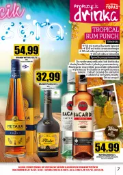 Gazetka promocyjna Topaz - Gazetka - Gazetka - ważna od 31.07 do 31.07.2024 - strona 7 - produkty: Sok, Rum, Ananas, Metaxa, Bacardi, Lanki, Brandy