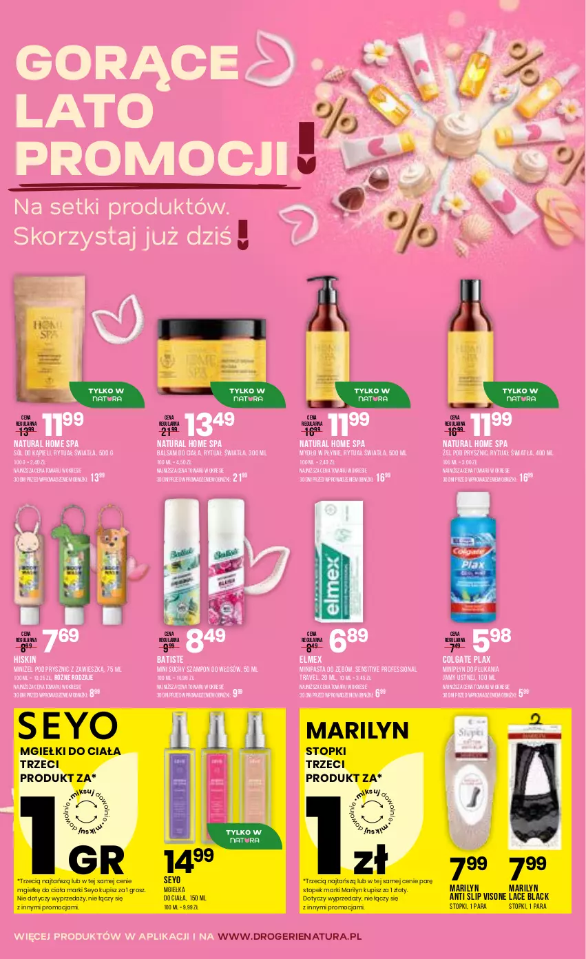 Gazetka promocyjna Drogerie Natura - Gazetka Drogerie Natura - ważna 17.06 do 06.07.2026 - strona 2 - produkty: Balsam do ciała, Batiste, Colgate, Elmex, Lack, LG, Marilyn, Mydło, Mydło w płynie, Pasta do zębów, Płyn do płukania, Płyn do płukania jamy ustnej, Sól, Sól do kąpieli, Suchy szampon, Szampon, Top