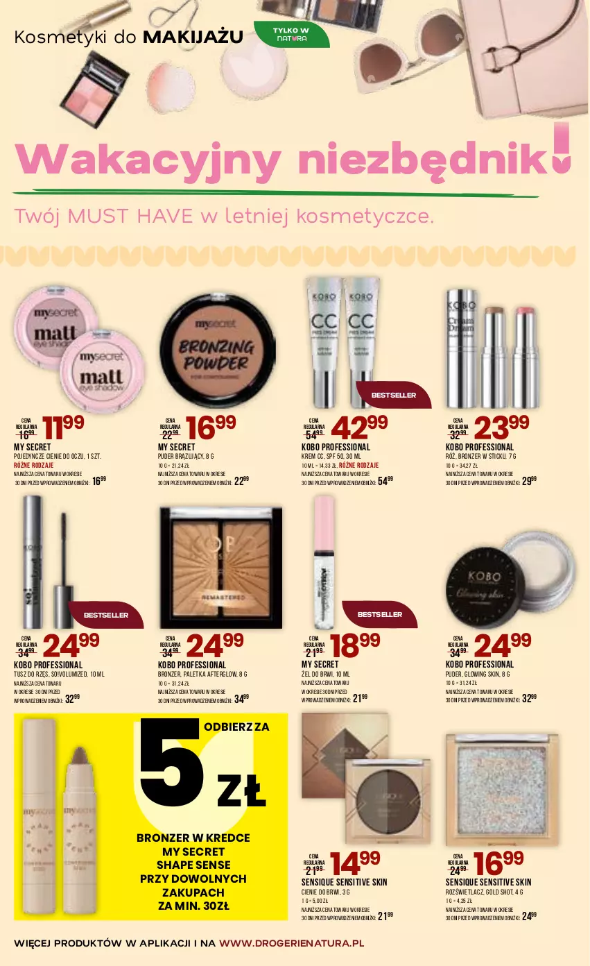 Gazetka promocyjna Drogerie Natura - Gazetka Drogerie Natura - ważna 17.06 do 06.07.2026 - strona 4 - produkty: Bronzer, KOBO, Makijaż, Mus, Puder, Rozświetlacz, Tusz