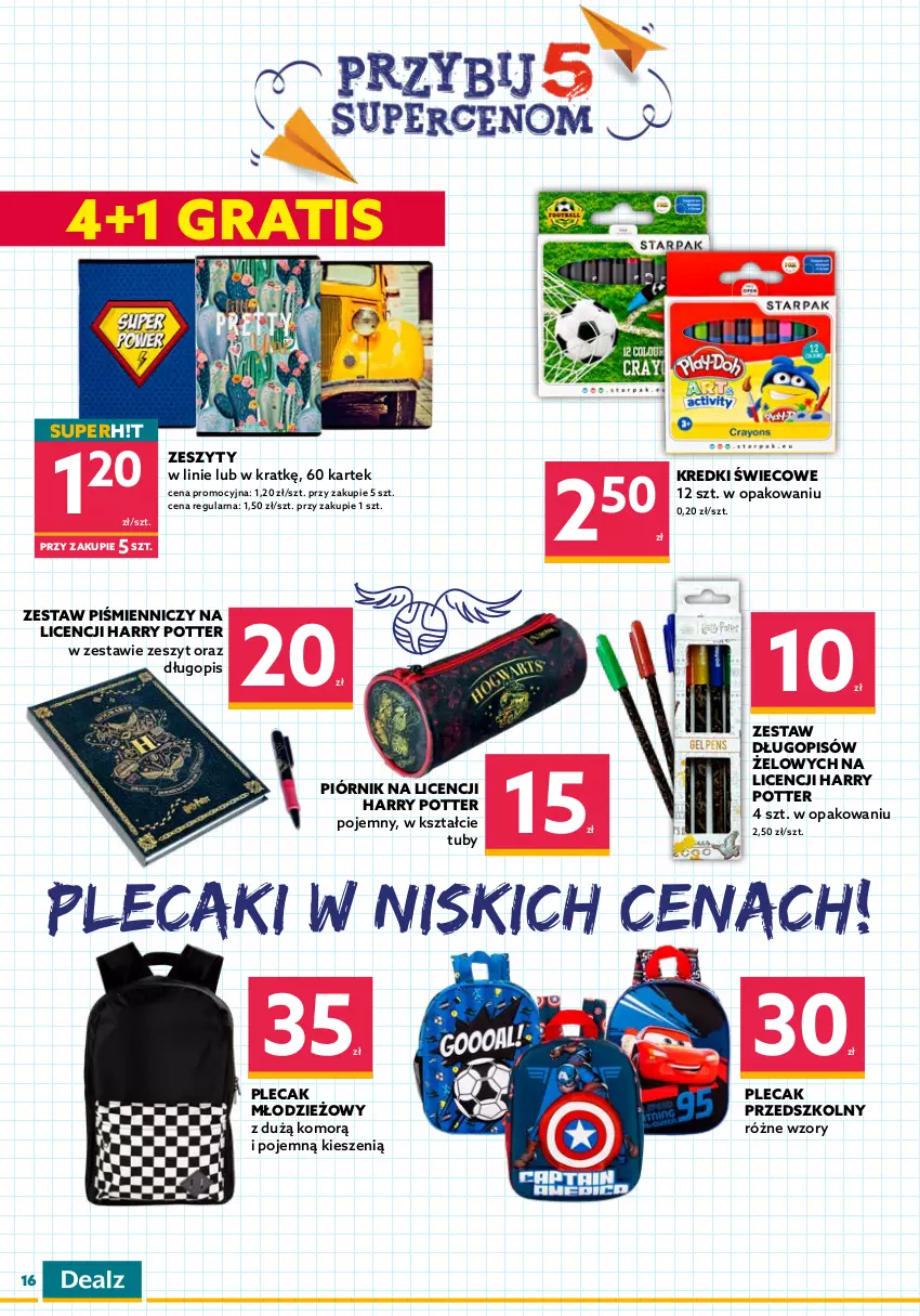 Gazetka promocyjna Dealz - NOWA GAZETKADEALMAGEDON! ATAK NISKICH CEN! - ważna 24.08 do 06.09.2022 - strona 16 - produkty: Długopis, Gra, Harry Potter, Marker, Piórnik, Plecak