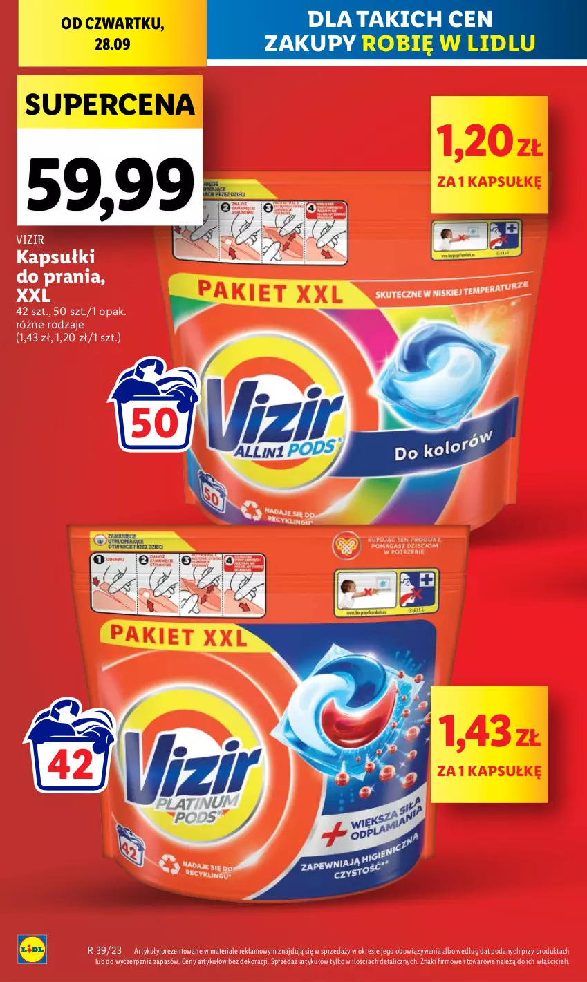 Gazetka promocyjna Lidl - GAZETKA - ważna 28.09 do 30.09.2023 - strona 16 - produkty: Kapsułki do prania, Vizir