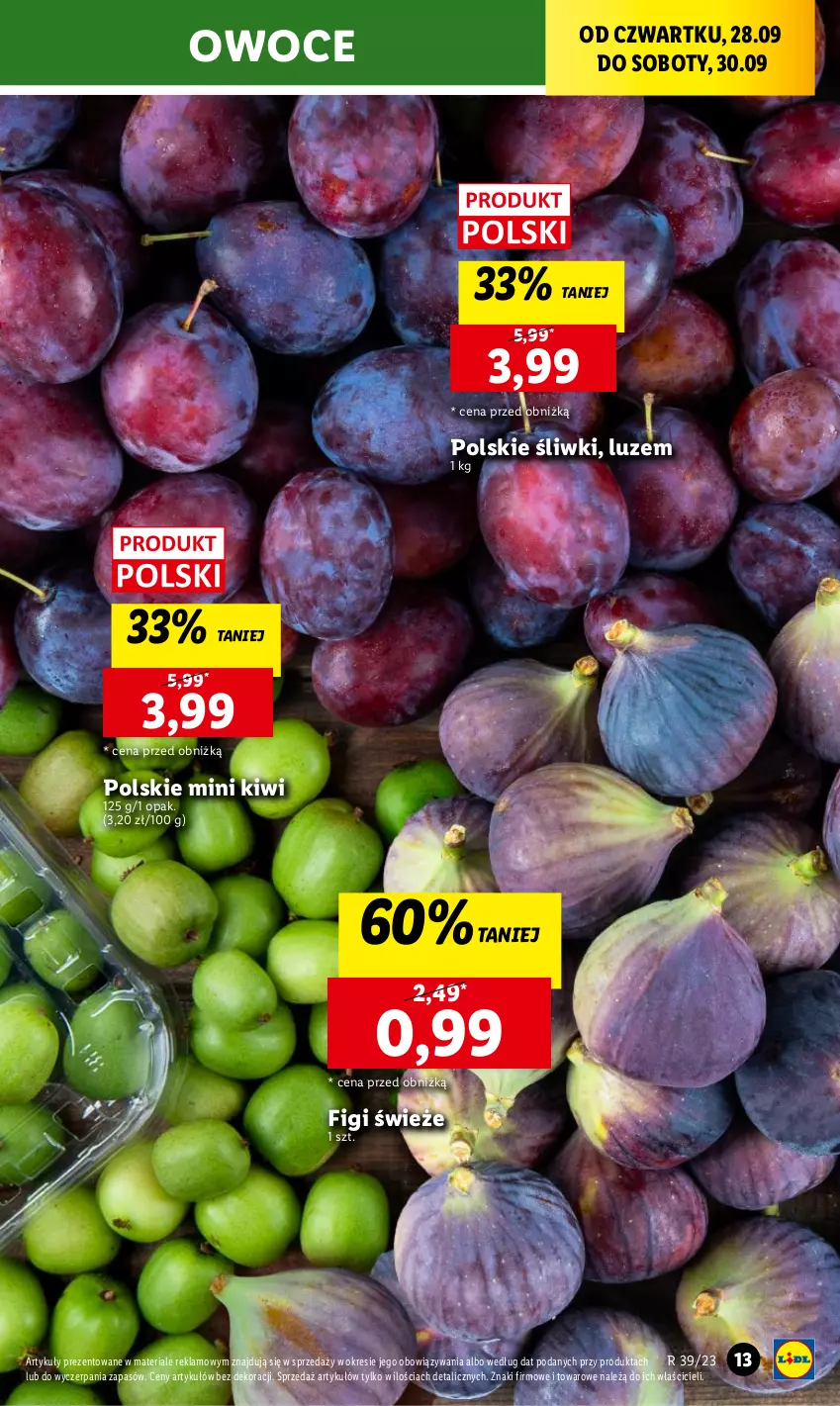 Gazetka promocyjna Lidl - GAZETKA - ważna 28.09 do 30.09.2023 - strona 25 - produkty: Figi, Kiwi, Owoce