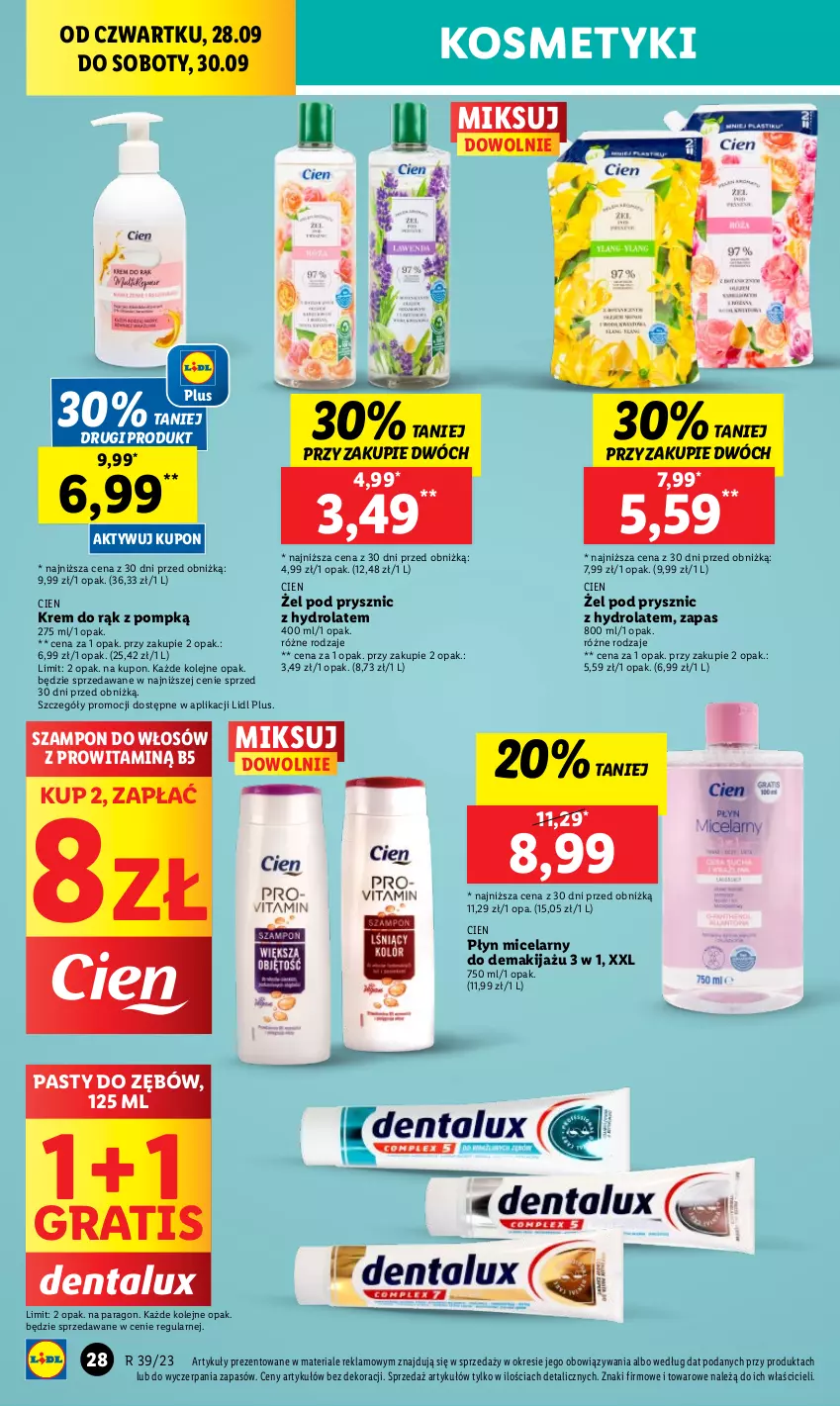 Gazetka promocyjna Lidl - GAZETKA - ważna 28.09 do 30.09.2023 - strona 44 - produkty: Gra, Hydrolat, Krem do rąk, Makijaż, Olej, Płyn micelarny, Szampon