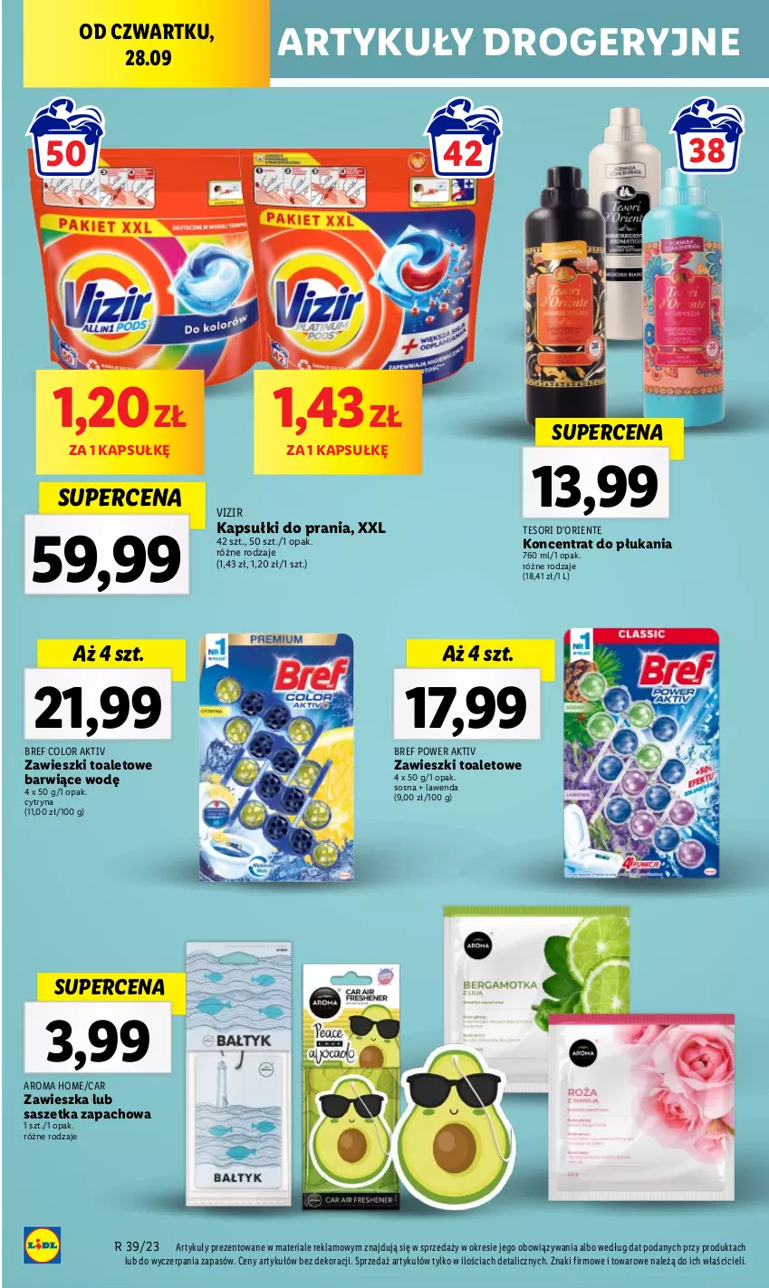 Gazetka promocyjna Lidl - GAZETKA - ważna 28.09 do 30.09.2023 - strona 46 - produkty: Bref, Kapsułki do prania, Sos, Vizir, Zawieszki