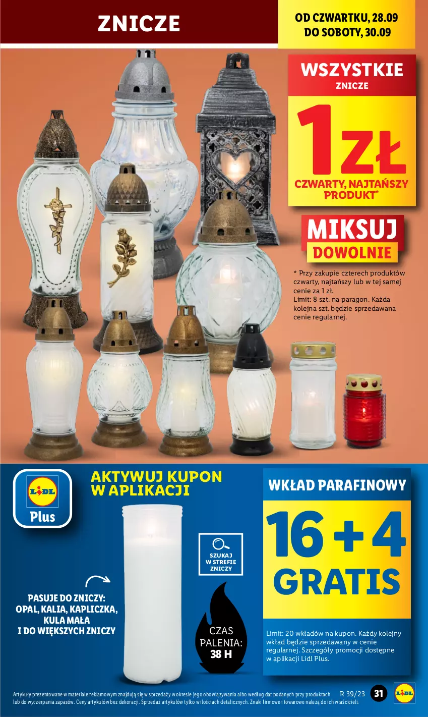 Gazetka promocyjna Lidl - GAZETKA - ważna 28.09 do 30.09.2023 - strona 49 - produkty: Gra, Olej, Znicz