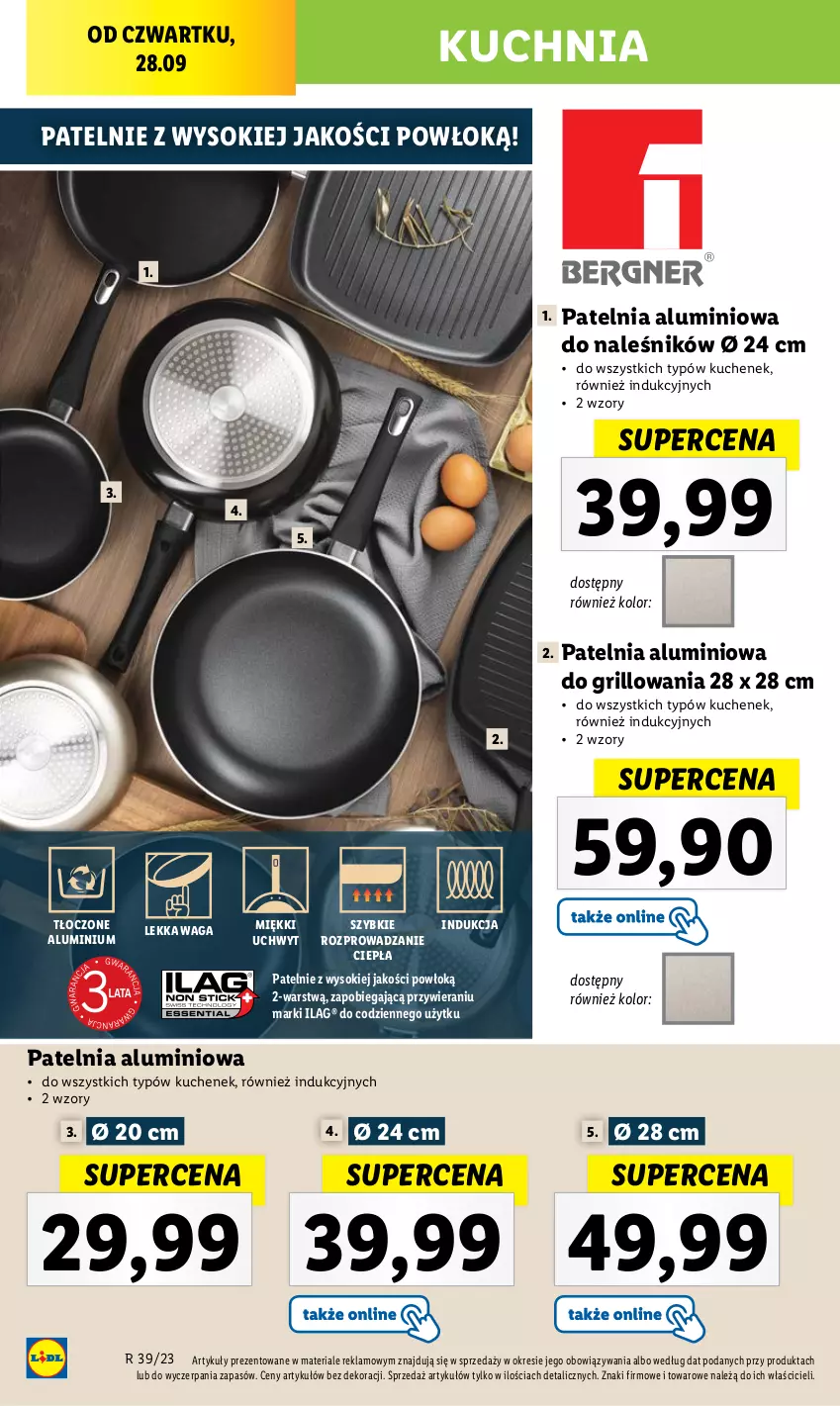 Gazetka promocyjna Lidl - GAZETKA - ważna 28.09 do 30.09.2023 - strona 50 - produkty: Grill, Kuchnia, Patelnia, Sok, Waga