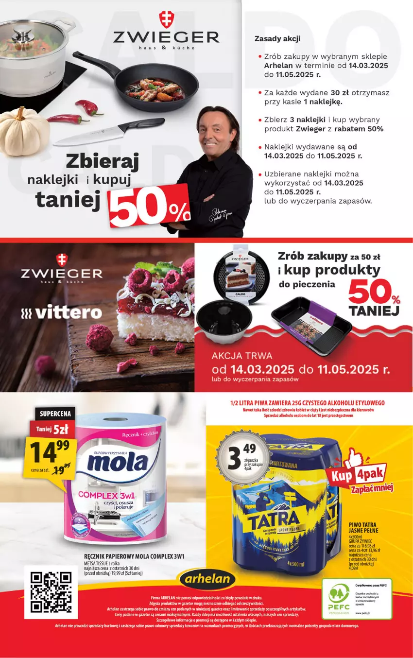 Gazetka promocyjna Arhelan - Gazetka - ważna 07.03 do 16.03.2025 - strona 20 - produkty: Klej, Mola, Papier, Pax, Piec, Piwo, Ręcznik, Tatra