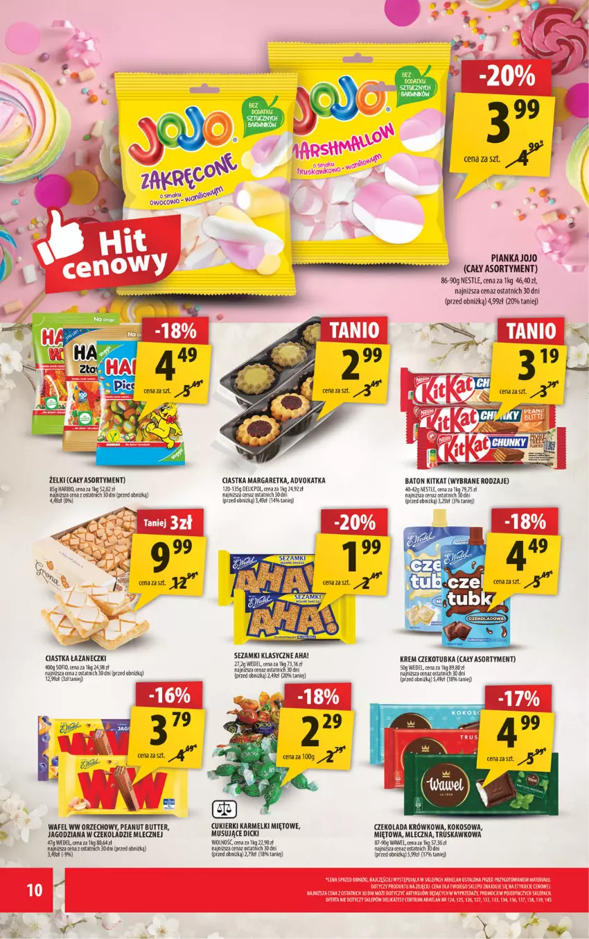 Gazetka promocyjna Arhelan - Gazetka - ważna 23.05 do 01.06.2025 - strona 10 - produkty: Baton, Ciastka, Cukier, Cukierki, Czekolada, Haribo, Kokos, Mus, Rum, Sezam, Wawel