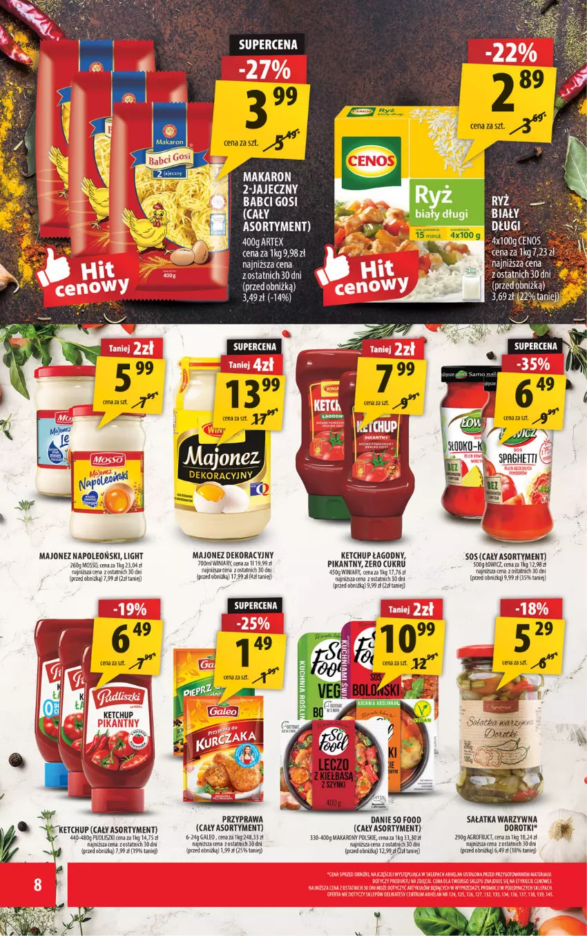 Gazetka promocyjna Arhelan - Gazetka - ważna 23.05 do 01.06.2025 - strona 8 - produkty: Ketchup, Majonez, Makaron, Oleo, Pudliszki, Sałat, Sałatka, Sałatka warzywna, So Food, Spaghetti, Winiary