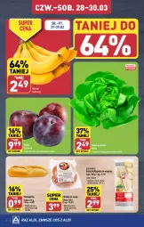 Gazetka promocyjna Aldi - Super ceny na weekend - Gazetka - ważna od 30.03 do 30.03.2024 - strona 2 - produkty: Banany, Sałata masłowa, Bułeczki, Sałat, Bagietka, Półbagietka, Chleb, Masło