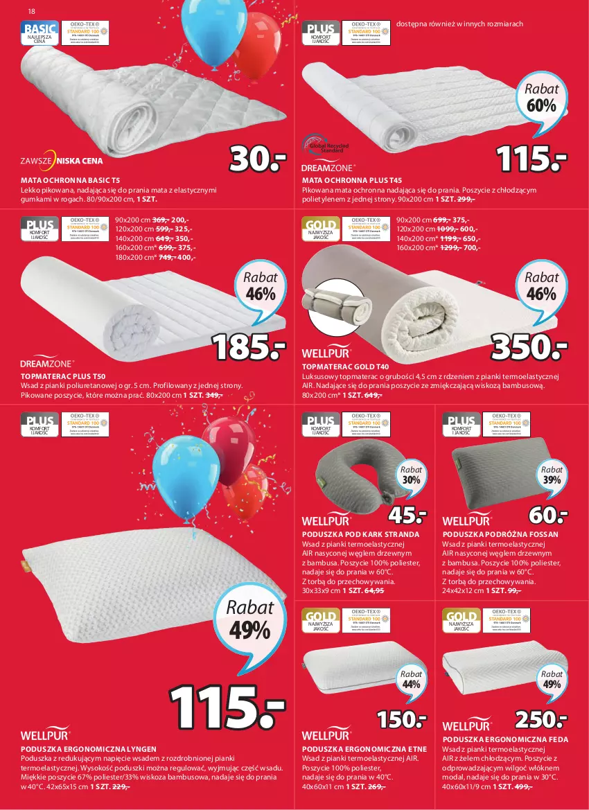 Gazetka promocyjna Jysk - Oferta tygodnia - ważna 27.04 do 10.05.2022 - strona 19 - produkty: LG, Mata ochronna, Materac, Moda, Poduszka, Poduszka pod kark, Sok, Tera, Top, Tran