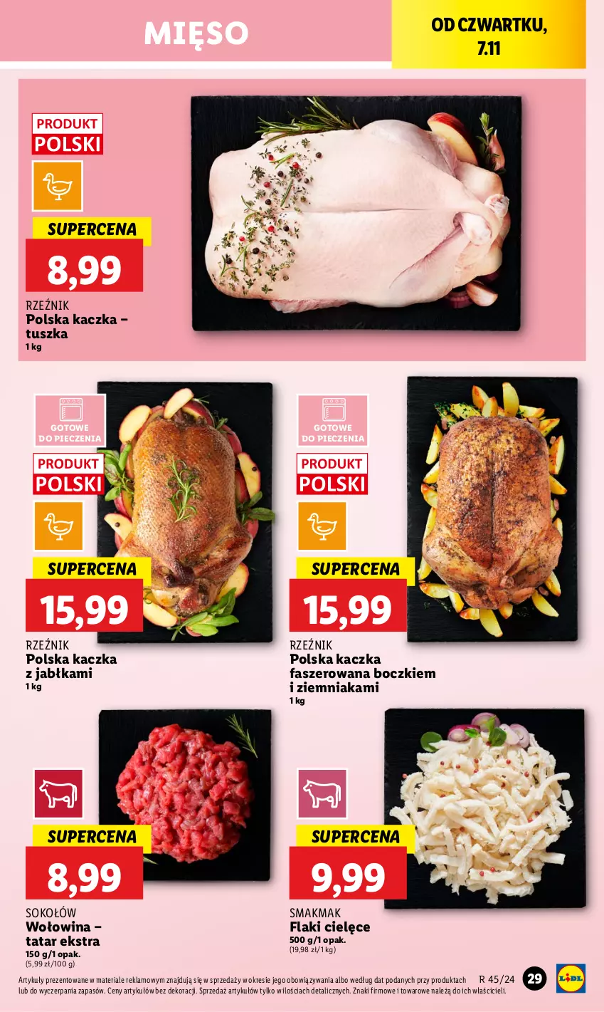 Gazetka promocyjna Lidl - GAZETKA - ważna 07.11 do 09.11.2024 - strona 31 - produkty: Fa, Flaki, Jabłka, Kaczka, Kaczka faszerowana, Mięso, Piec, Sok, Sokołów, Tusz, Wołowina