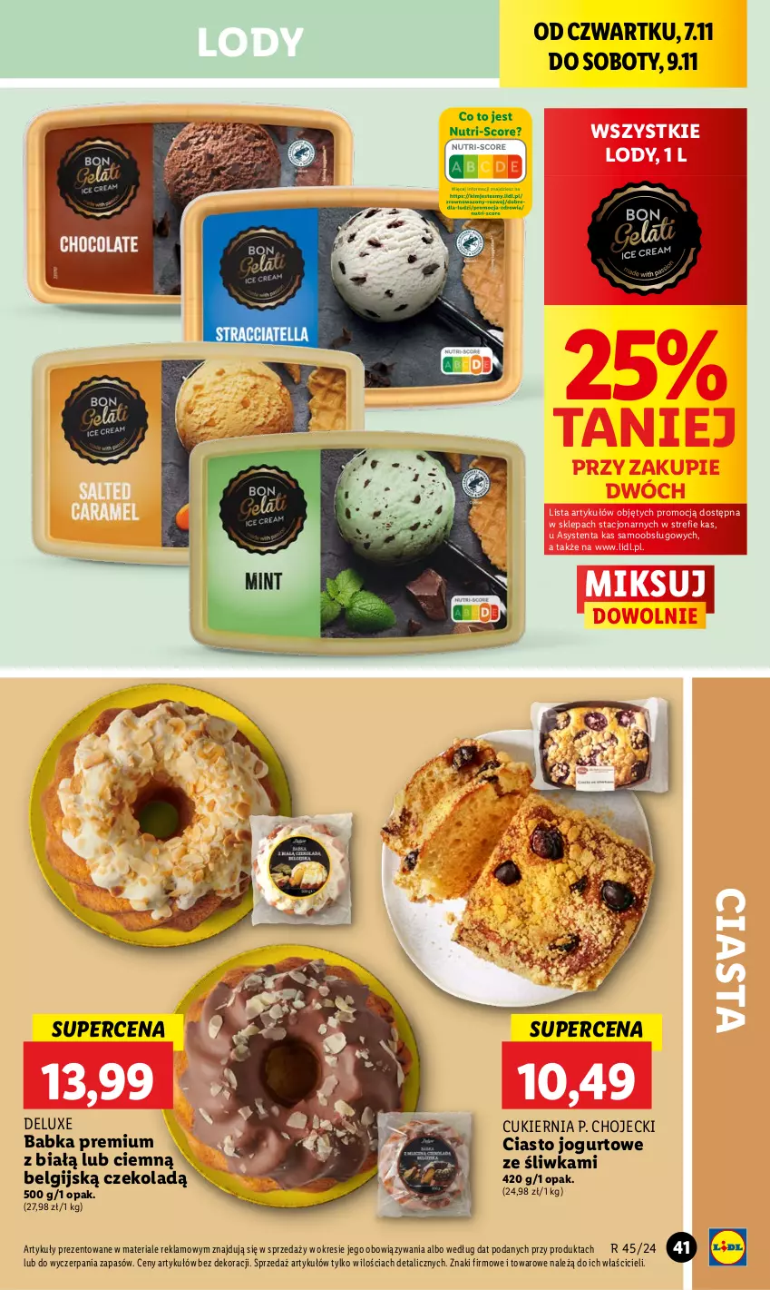 Gazetka promocyjna Lidl - GAZETKA - ważna 07.11 do 09.11.2024 - strona 43 - produkty: Babka, Ciasto jogurtowe, Cukier, Jogurt, LG, Lody