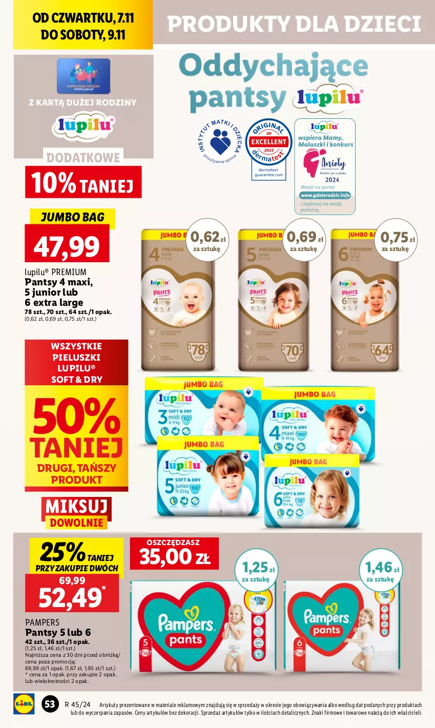 Gazetka promocyjna Lidl - GAZETKA - ważna 07.11 do 09.11.2024 - strona 56 - produkty: Dzieci, O Bag, Pampers