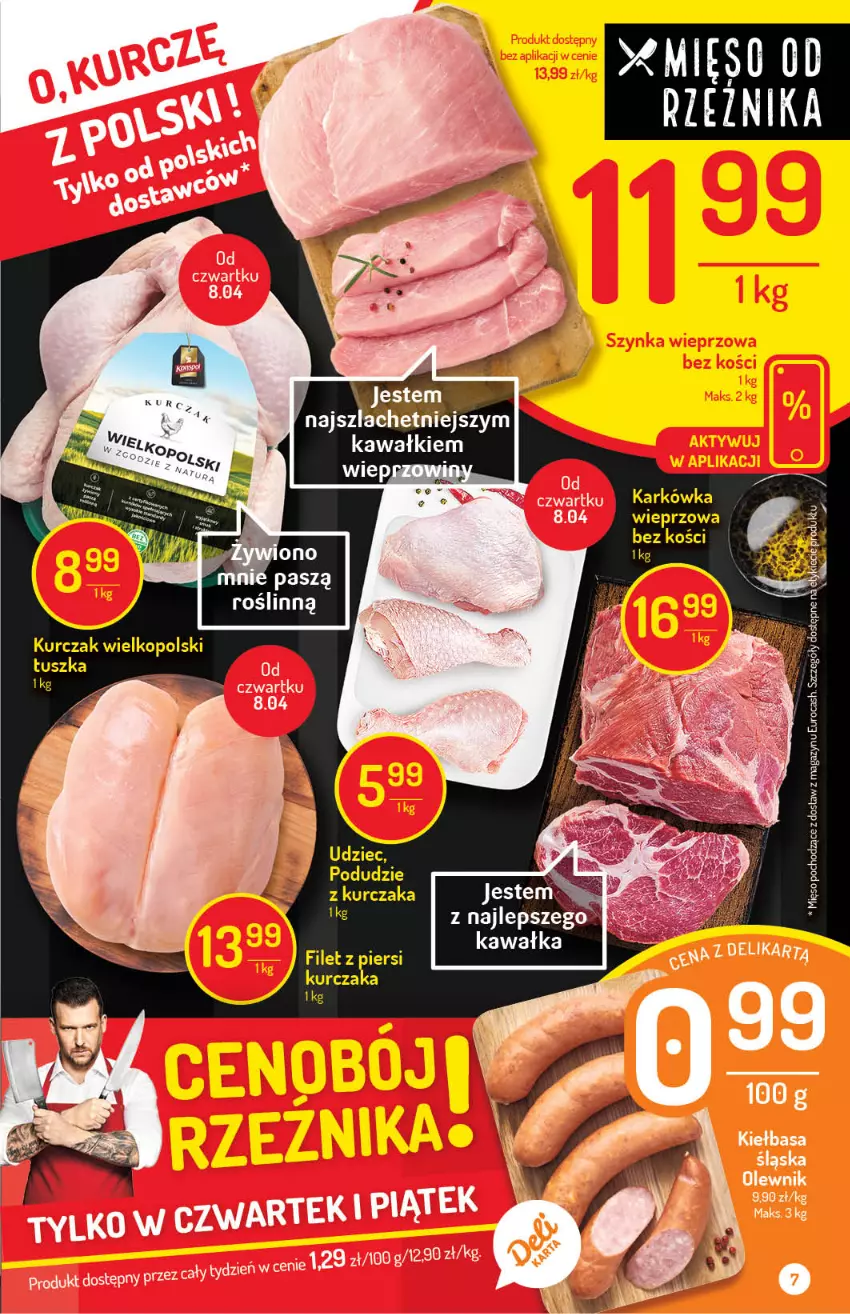 Gazetka promocyjna Delikatesy Centrum - Gazetka Delikatesy Centrum - ważna 06.04 do 14.04.2021 - strona 7 - produkty: Karkówka wieprzowa, Kawa, Kurczak, Mięso, Podudzie z kurczaka, Tusz