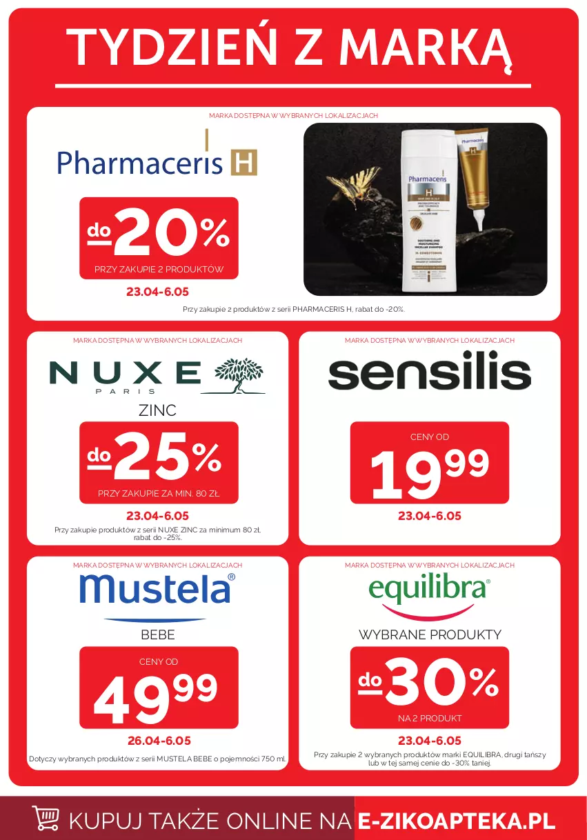 Gazetka promocyjna Ziko - Gazetka Ziko Dermo - ważna 23.04 do 06.05.2026 - strona 22 - produkty: Acer, Apteka, Mus, Mustela, Nuxe, Pharmaceris, Ser