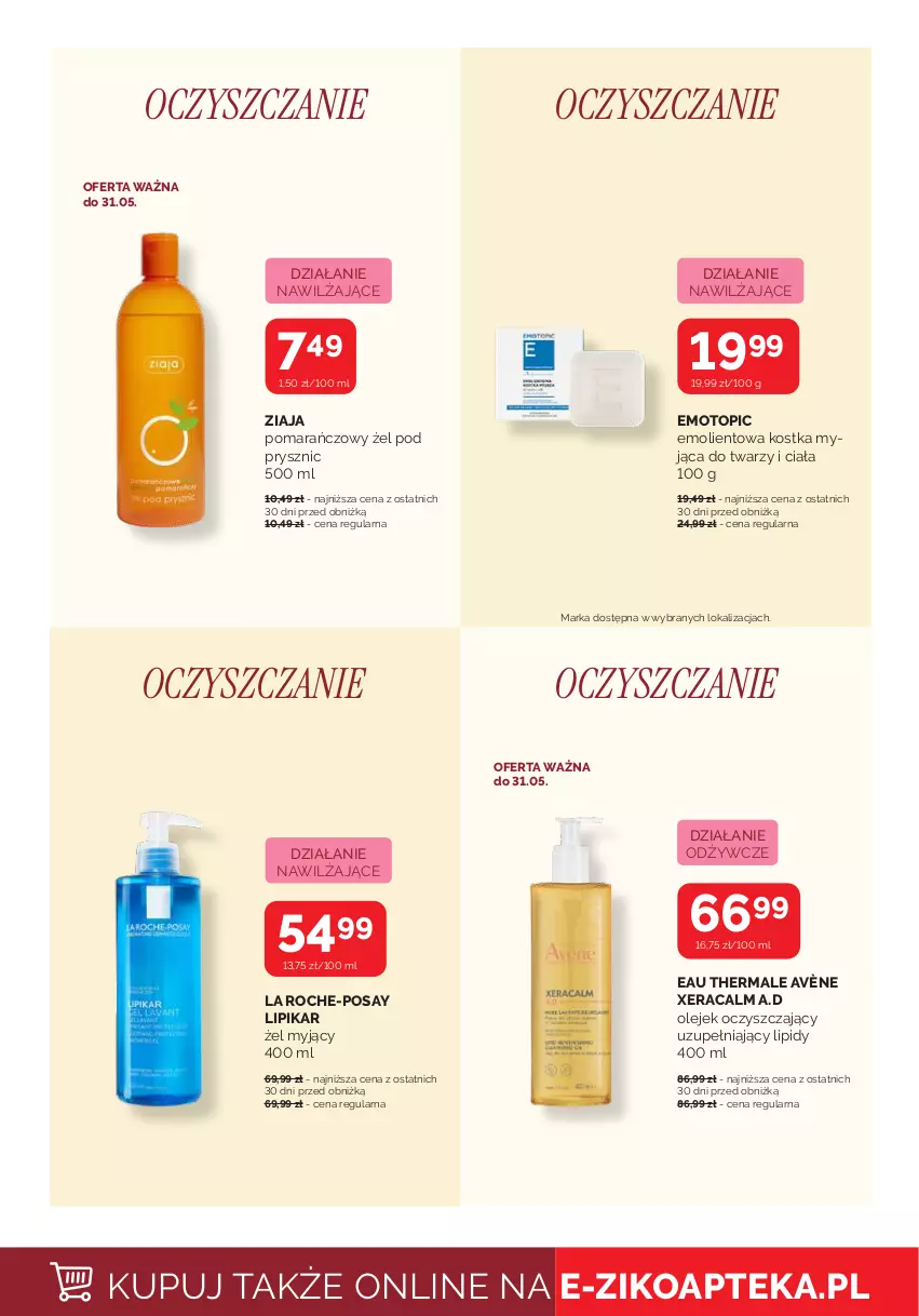 Gazetka promocyjna Ziko - Gazetka Ziko Dermo - ważna 23.04 do 06.05.2026 - strona 4 - produkty: Apteka, Avène, Kostka myjąca, La Roche-Posay, Lipikar, Olej, Top, XeraCalm, Ziaja