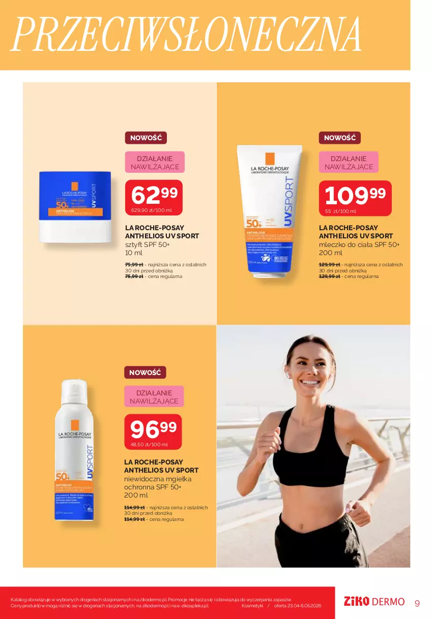 Gazetka promocyjna Ziko - Gazetka Ziko Dermo - ważna 23.04 do 06.05.2026 - strona 9 - produkty: Apteka, Helio, La Roche-Posay, Mleczko, Mleczko do ciała, Por, Sport