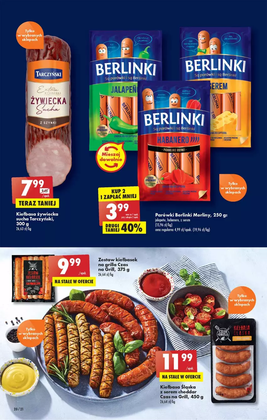 Gazetka promocyjna Biedronka - W tym tygodniu  PN - ważna 09.05 do 14.05.2022 - strona 20 - produkty: Berlinki, Cheddar, Grill, Kiełbasa, Kiełbasa śląska, LG, Morliny, Parówki, Ser, Tarczyński