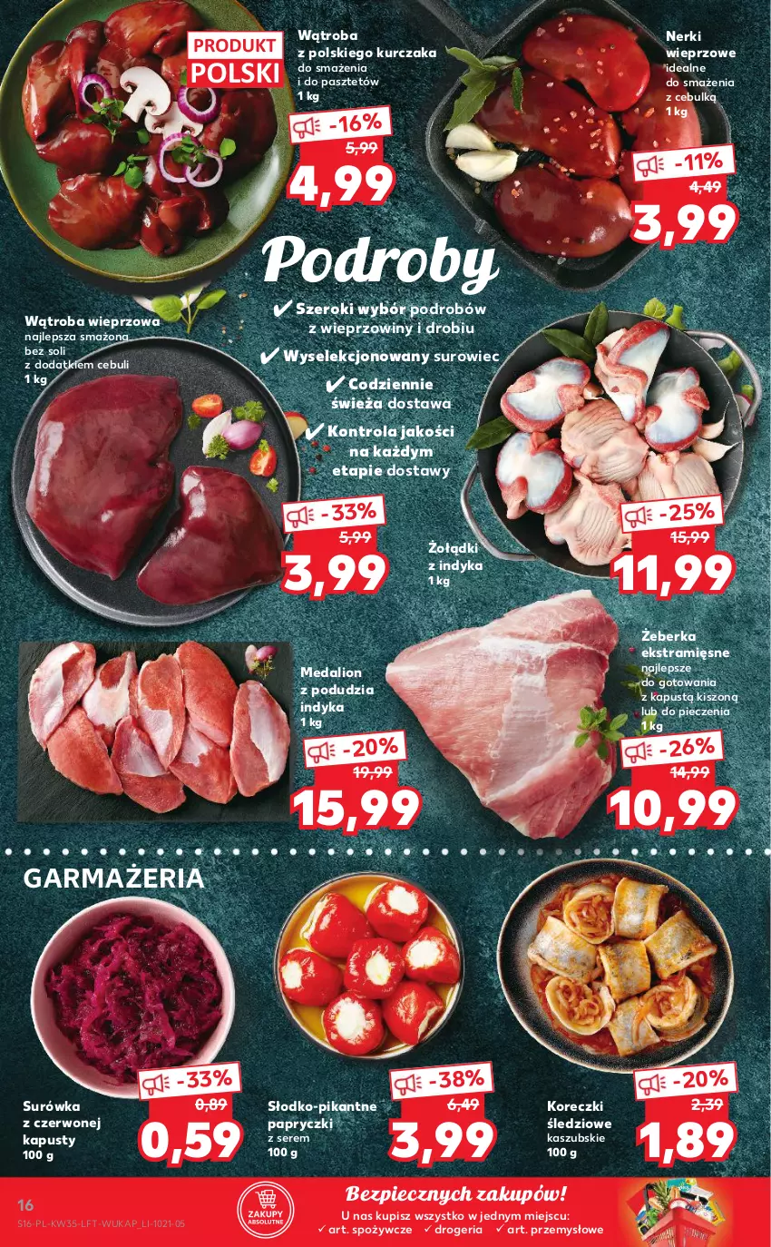 Gazetka promocyjna Kaufland - OFERTA TYGODNIA - ważna 02.09 do 08.09.2021 - strona 16 - produkty: Kapustą, Koreczki śledziowe, Kurczak, Lion, Pasztet, Piec, Ser, Surówka