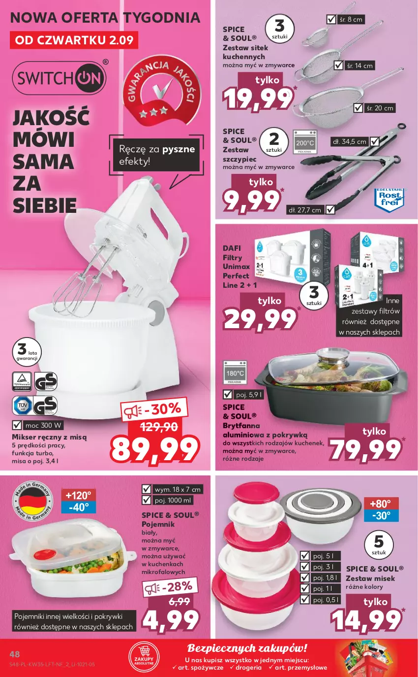 Gazetka promocyjna Kaufland - OFERTA TYGODNIA - ważna 02.09 do 08.09.2021 - strona 48 - produkty: Fa, Mikser, Mikser ręczny, Piec, Pojemnik, Ser, Zestaw sitek