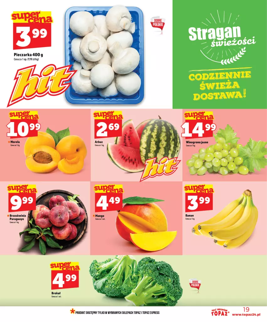 Gazetka promocyjna Topaz - Gazetka - ważna 25.06 do 01.07.2026 - strona 19 - produkty: Morela, Piec, Pieczarka, Top